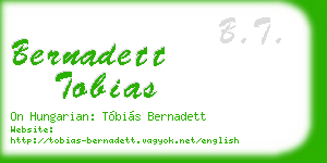 bernadett tobias business card